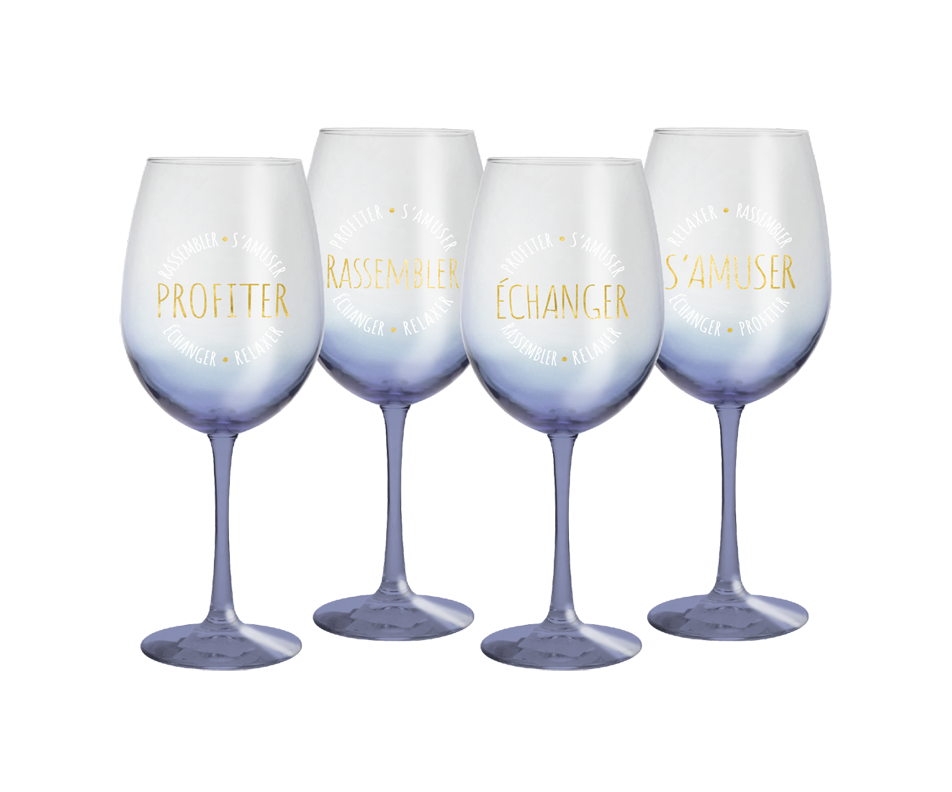 Set Of Wine Glasses Le Bonheur De Recevoir, 4 Units – Collection ...