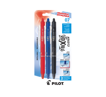 Frixion Ball Clicker Erasable Rollerball Pens in Assorted Colors, 3 units