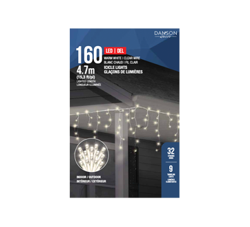 160 Icicle LED Lights, Warm White, 1 unit