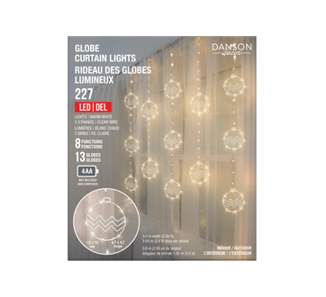 13 Ornament Curtain with 227 LED Microdot Lights, Warm White, 1 unit