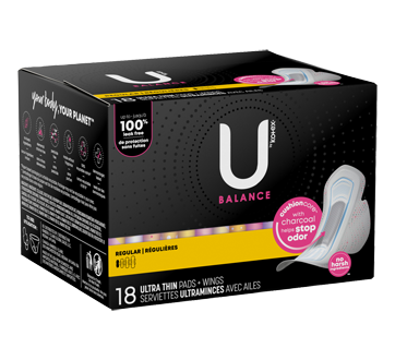 Balance Ultra Thin Pads with Wings, Regular Flow, 18 units