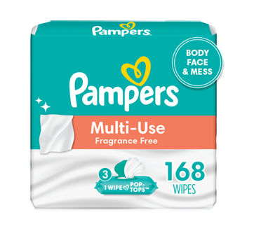 Multi-Use Wipes, Fragrance Free, 168 units – Pampers : Wet wipe