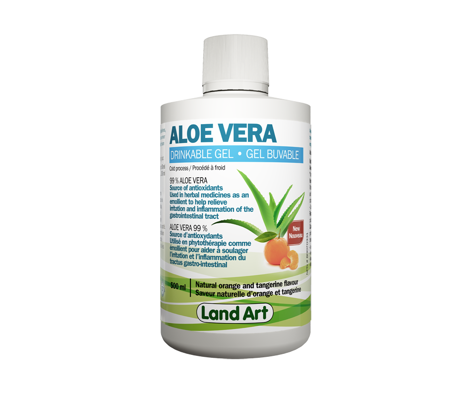 Aloe Vera Drinkable Gel Orange And Tangerine Flavour 500 Ml Land Art Digestion Jean Coutu 6295