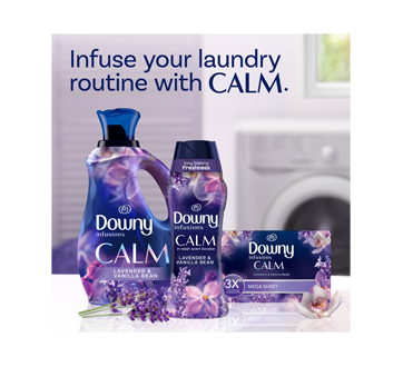 Image 6 of product Downy - Infusions Calm In-Wash Laundry Scent Booster Beads, Soothing Lavender and Vanilla Bean, 257 g