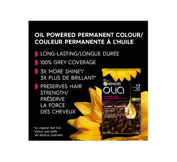 Image 8 of product Garnier - Olia Permanent Hair Colour, 1 unit 4.3 - Golden Dark Brown