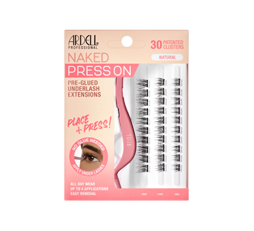 Naked Press On Natural Pre-Glued Underlash Extensions, Black, 30 units