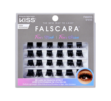 Falscara Faux Mink 3D Lash Extensions, Fluffy & Lightweight, 24 units