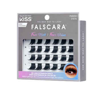 Image 4 of product Kiss - Falscara Faux Mink 3D Lash Extensions, Fluffy & Lightweight, 24 units