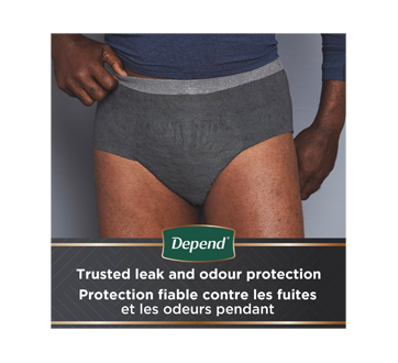 Image 3 of product Depend - Real Fit Incontinence Disposable Underwear for Men, Black & Grey - Large-Extra Large, 12 units