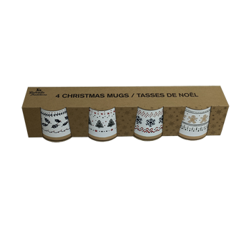 Christmas Mug Set, Winter Patterns, 4 units