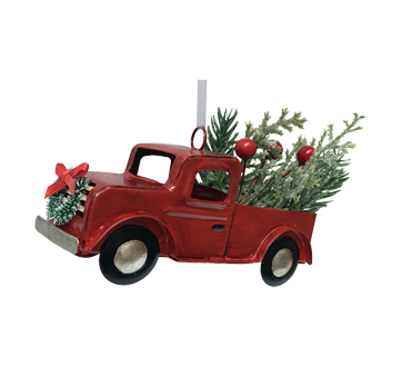 Holiday Ornament, Decorated Red Truck, 1 unit