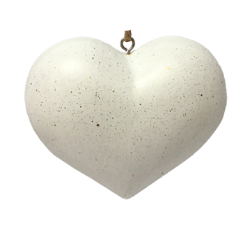 Holiday Ornament, White Heart, 1 unit