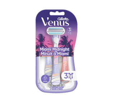 Venus Miami Midnight Disposable Women's Razors, 3 units