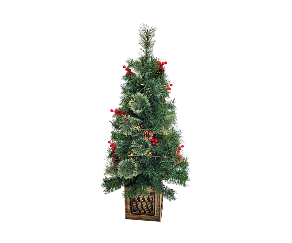 Pre-Lit Potted Pine Tree, 1 unit – Yuletide Traditions : Decorations ...