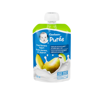 Purée For Babies & Toddlers Made With Real Fruit and Yogurt, Pear, Banana & Yogurt, 92 ml