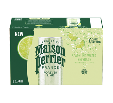 Forever Lime Sparkling Water Beverage, Lime, 8 x 330 ml