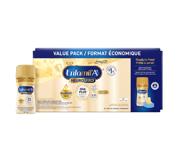 NeuroPro Infant Formula Ready to Feed Nursettes Bottles, 0 to 12 months, 18 x 237 ml