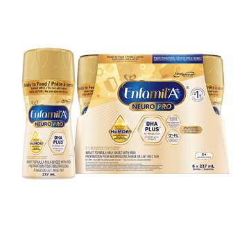 NeuroPro Infant Formula Ready to Feed Nursettes Bottles, 0 to 12 months, 6 x 237 ml