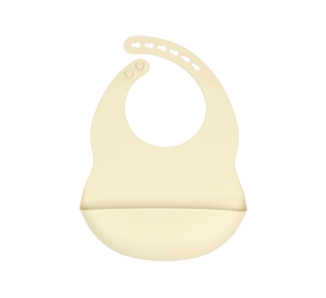 Silicone Baby Bib, Beige, 1 unit