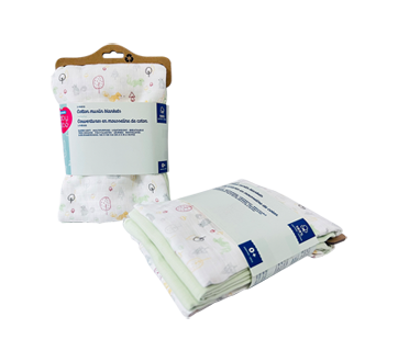 Cotton Muslin Baby Swaddle Blankets, 2 units