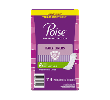 Poise Daily Liners Women's Very Light - Long Daily Incontinence Liners, 114  OB