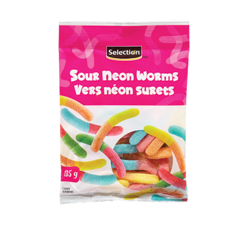 Sour Neon Worms Candy, 135 g