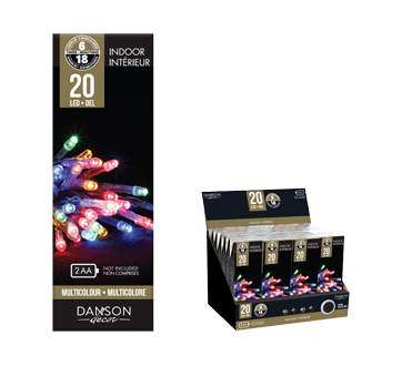 Set of 20 5 mm Battery-Operated LED Lights, Multicolour, 20 units