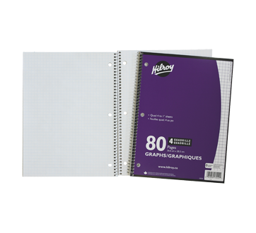 1-Subject Quad Notebook, 80 pages, Purple, 1 unit