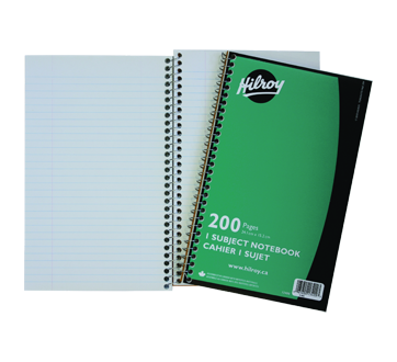 1 Subject Notebook, 200 pages, 1 unit