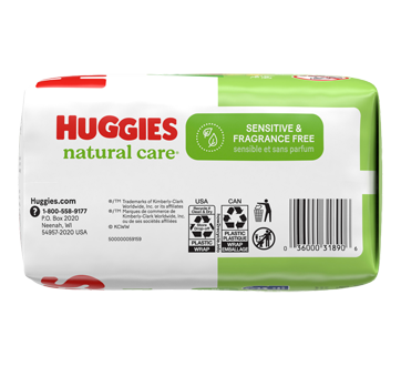 Image 4 of product Huggies - Natural Care Sensitive Baby Wipes, Unscented, 168 units