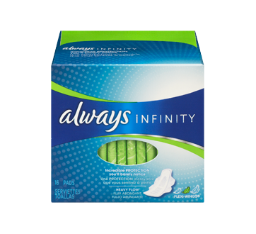 Always Pads Size 1 Infinity with Flex Foam 18 Count (Pack of 6)