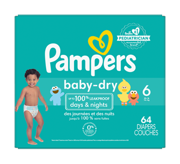 Image 3 of product Pampers - Baby Dry Diapers, Size 6, Super Pack, 64 units