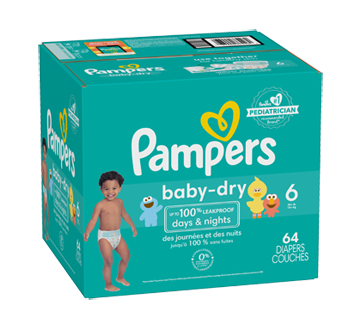 Image 4 of product Pampers - Baby Dry Diapers, Size 6, Super Pack, 64 units