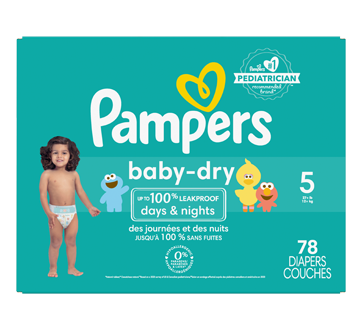 Image 3 of product Pampers - Baby Dry Diapers, Size 5, Super Pack, 78 units