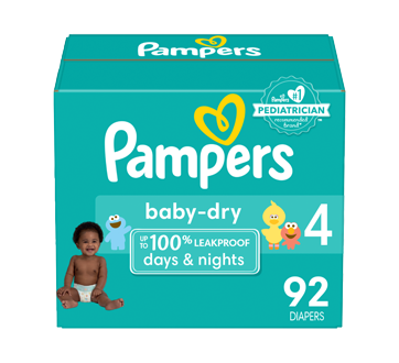 Baby-Dry Diapers, Size 4, 92 units