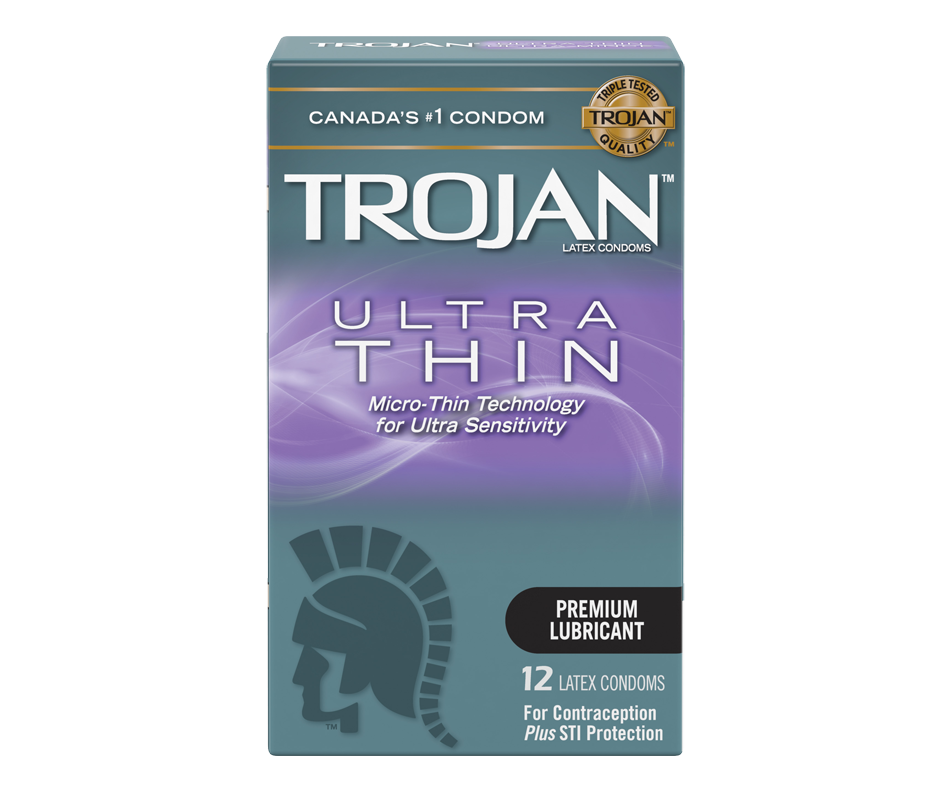 Ultra Thin Lubricated Condoms 12 Units Trojan Wellness Jean Coutu