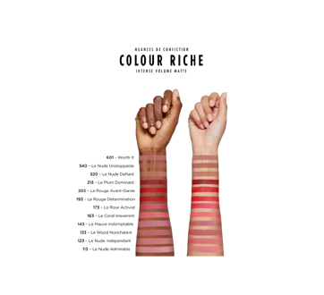 Image 5 du produit L'Oréal Paris - Colour Riche rouge à lèvres intense au volume mat, 1,8 g Le Nude Defiant