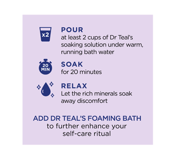 Image 4 du produit Dr Teal's - Bain de trempage au sel d'Epsom pur apaisement et sommeil, lavande, 1,36 kg