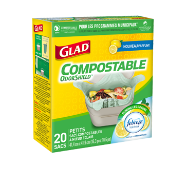 Compostable OdorShield sacs compostables à nœud facile, 20