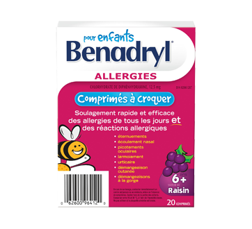 Benadryl Pour Enfants 12.5 Mg, 20 Unités, Raisin – Benadryl : Sinus Et  Antihistaminique | Jean Coutu