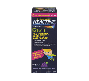 Reactine Sirop Pour Enfants 118 Ml Raisin Reactine Liquide Jean Coutu