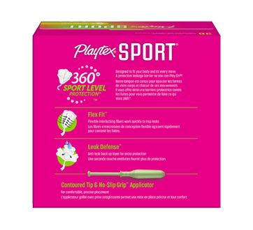 Image 2 du produit Playtex - Tampons Playtex Sport en plastique, super plus, non parfumés, 36 unités