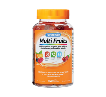 Multi Fruits multivitamines en gelée pour adultes, 150 unités