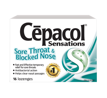 Sensations pastilles contre le mal de gorge et nez bouché, 16 unités –  Cépacol : Bien-être