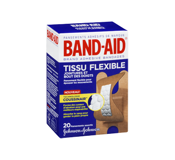 Pansements adhésifs en tissu flexible pour les jointures et le bout des  doigts, 20 unités – Band-Aid : Pansements, compresses et autres