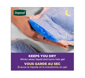 Image 3 du produit Depend - Fresh Protection sous-vêtements d'incontinence de nuit pour femmes, rosée - moyens, 15 unités