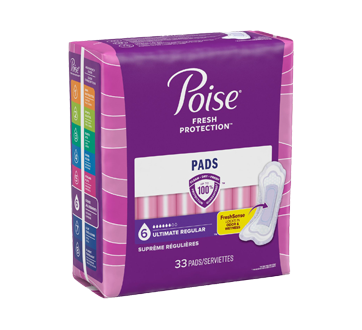 Image 2 du produit Poise - Serviettes d'incontinence, flux suprême, régulières, 33 unités