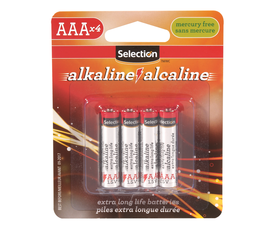 Pile alcaline AAA, 4 unités – Selection : Pile et batterie standard 