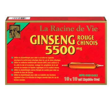 Ginseng Rouge Chinois 5500mg, 10 x 10ml