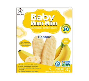 Baby Mum-Mum gaufrettes de dentition douces, banane, 24 unités